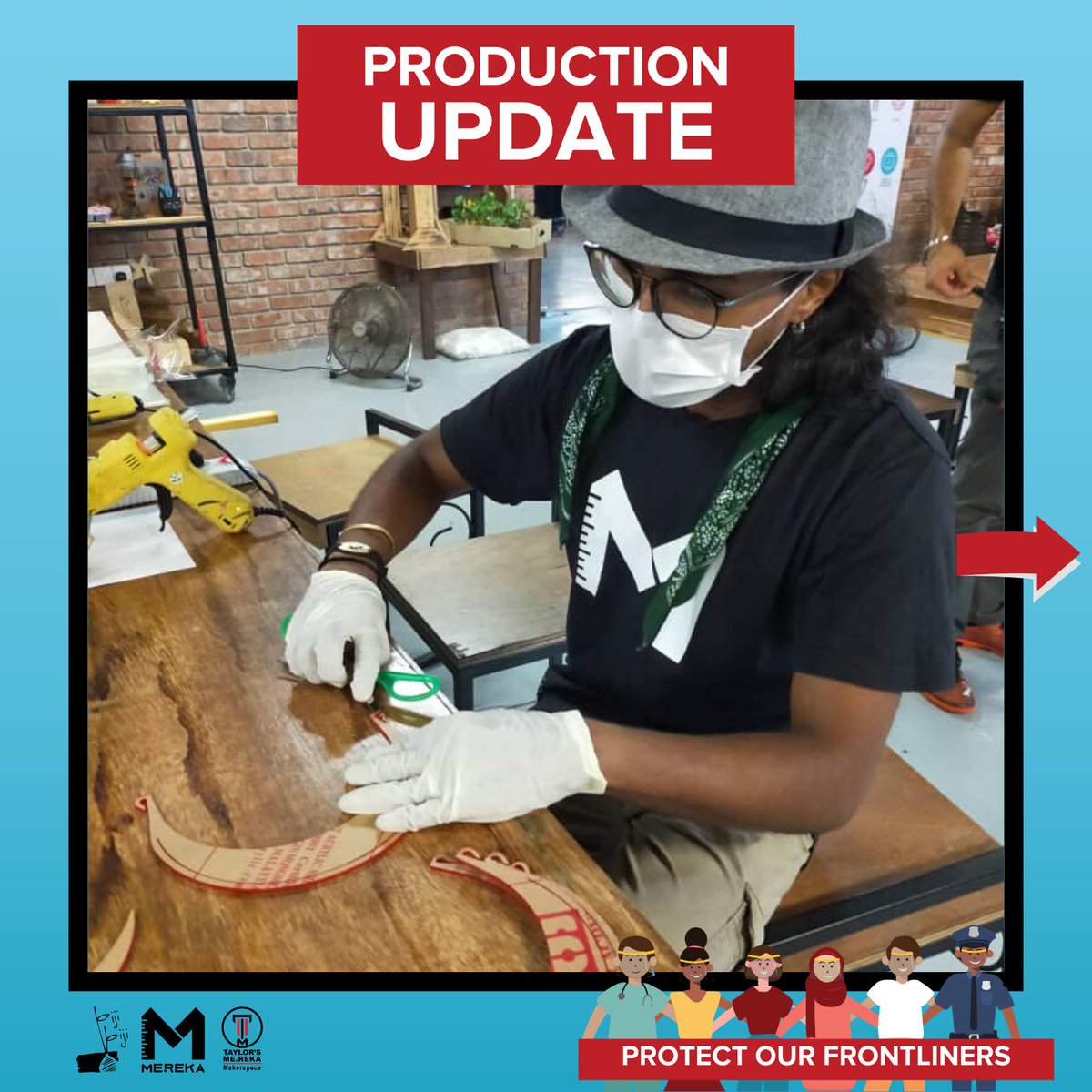 merekaMY's tweet photo. Innovation in full effect!⁣
⁣
Biji-biji initiative, Me.reka, Taylors Me.reka Makerspace, Taylors University, Impact Malaysia, and our network of partners, were able to mobilise the production of PPE's for doctors, nurses, and others at the frontline of Covid-19. @Khairykj 
⁣ https://t.co/D8ffgqPpXz