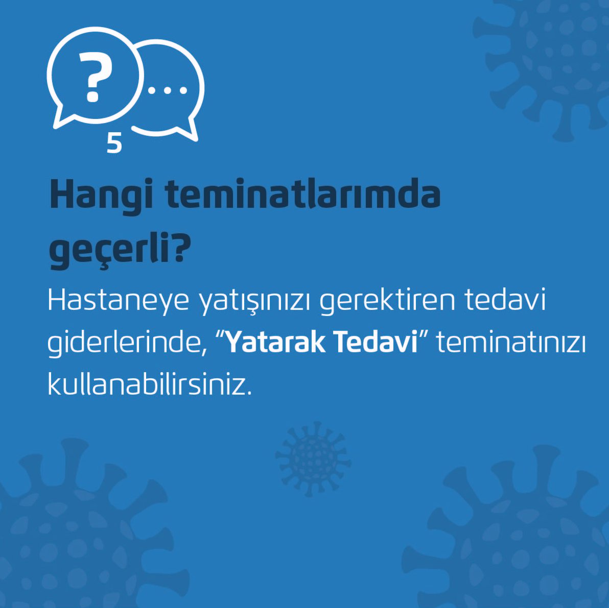 Mevcut Bireysel Özel Sağlık Sigortalılarımızın, “COVID-19 salgın hastalık” kapsamı ile ilgili merak ettiklerini 5 soruda cevapladık.
#YanYanaOlmasakDaBeraberiz #BupaAcıbademSigorta #Evdekal #Covid_19 #CoronaVirus