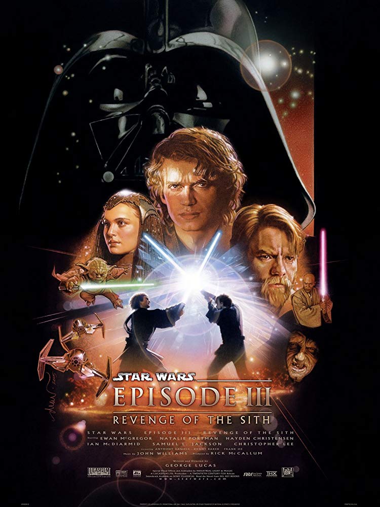  #StarwarsRevengeOfTheSith (2005) This is probably the best one of the prequels, it's really enjoyable with some great action scenes and real emotions. The script might be meh but it doesn't hinder the movie.The cast is a highlight again and the CGI holds just fine. Awesome score.