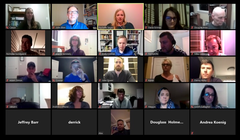 GreatestTMClub's tweet photo. We're getting the hang of it! 26 peeps today on #Zoom: 4 guests, including 2 former members, 1 chimed in from Denver! Congrats Best Table Topics Rachelle Seger, Best Evaluator Maggie Harlow &amp; Best Speaker Conner Parsons! #Smooth meeting! Thanks Jude Gallagher &amp; Nicholas Sundgaard https://t.co/WRLwTBW4bC