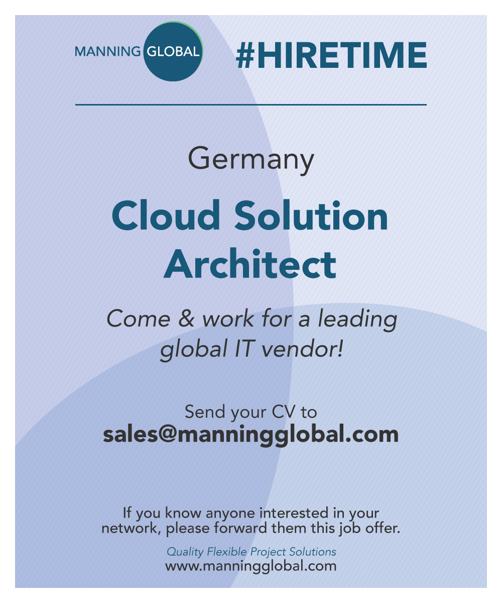 New role in Germany! 🇩🇪  Our client, a global IT company, are recruiting for a CLOUD SOLUTION ARCHITECT! Send your CV to sales@manningglobal.com

#AWS #SolutionArchitect #DevOps #Coding #Engineering #Git #Junit #Cloud #ELK #Kubernetes #Docker #AWS #ELB #Germany #ManningGlobal