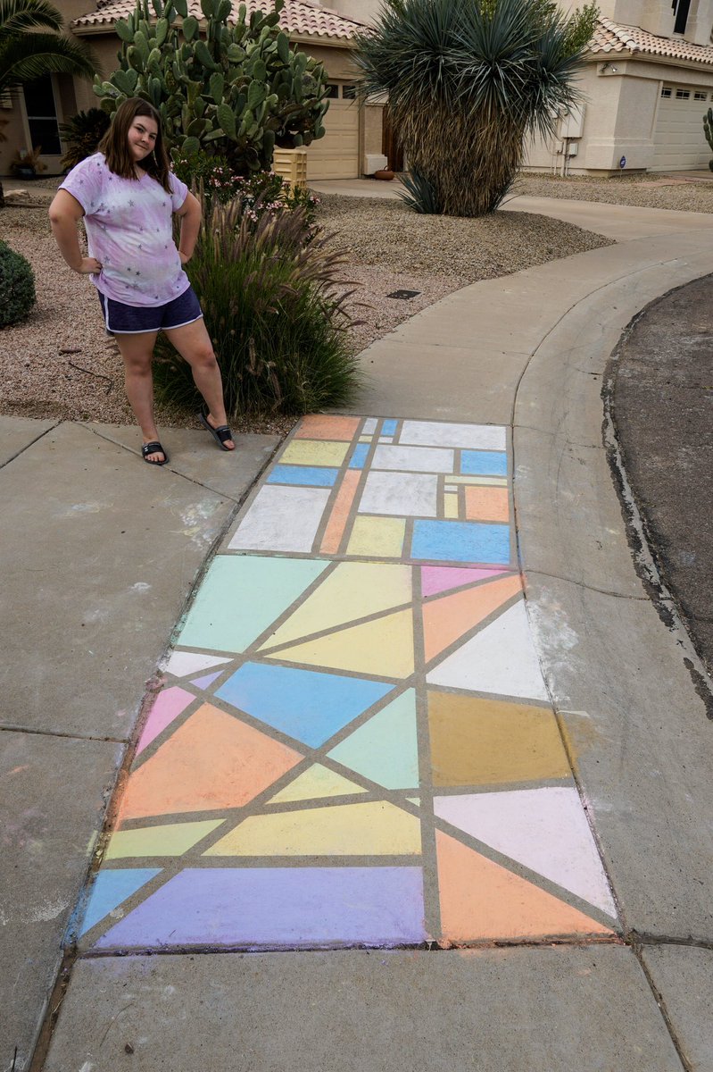 bowenkl's tweet photo. @sam42481 I’m totaling making this homeschool thing up as I go along, but yesterday was pretty great. Palmer wanted to share her Mondrian study with you. https://t.co/p5eGlI4gEQ