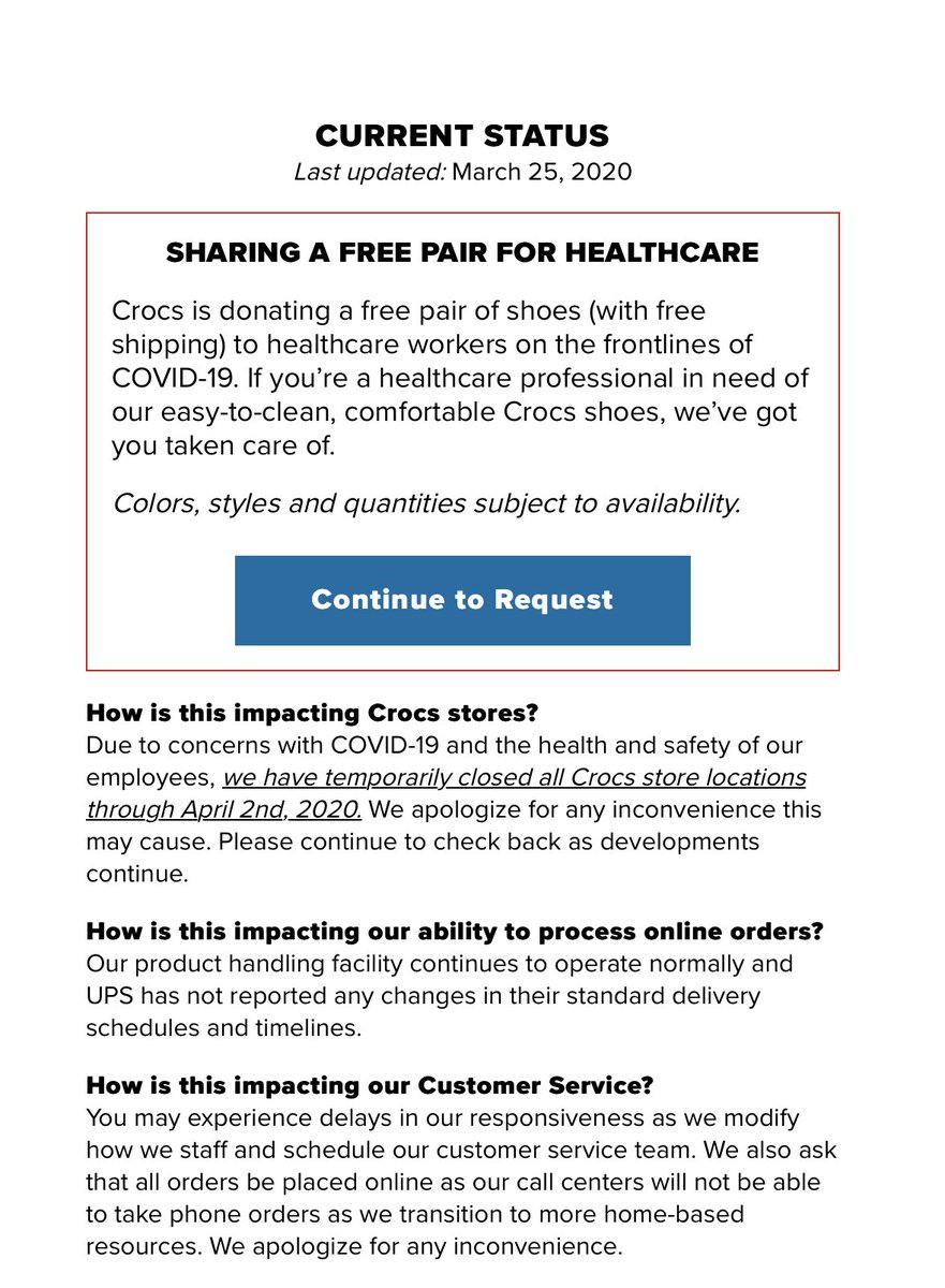 crocs healthcare workers get in line