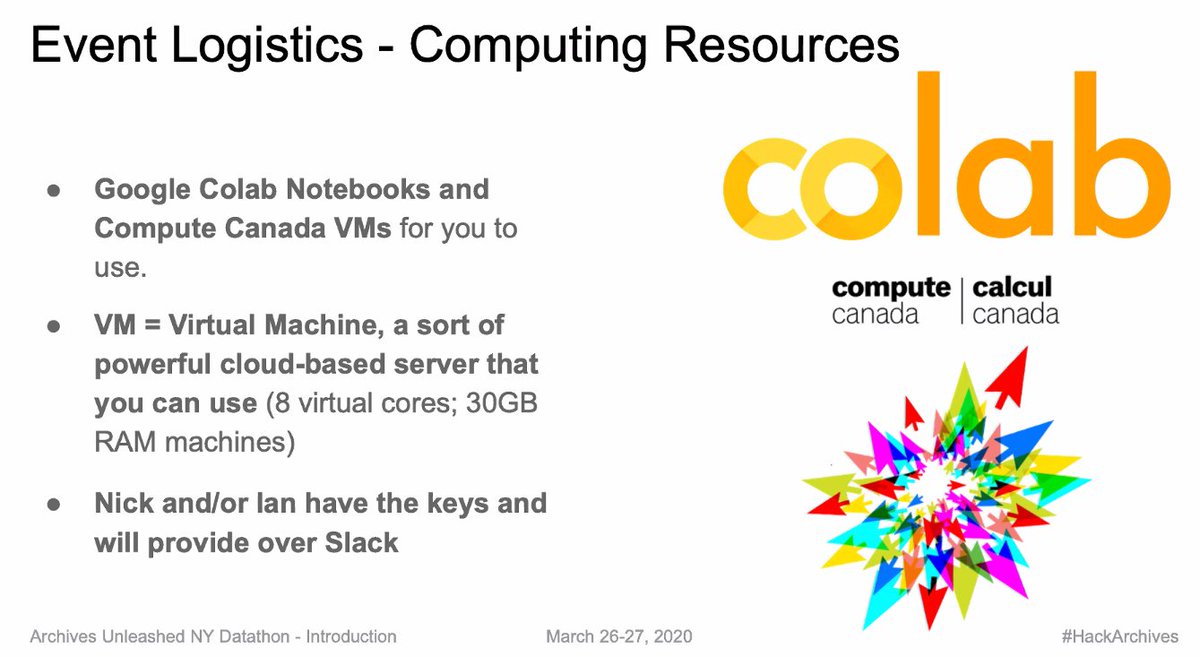 brimwats's tweet image. we&apos;ll be using @GoogleColab today, but I&apos;m very tempted to log into the supercomputer @IUCyberDH too 😇#hackarchives