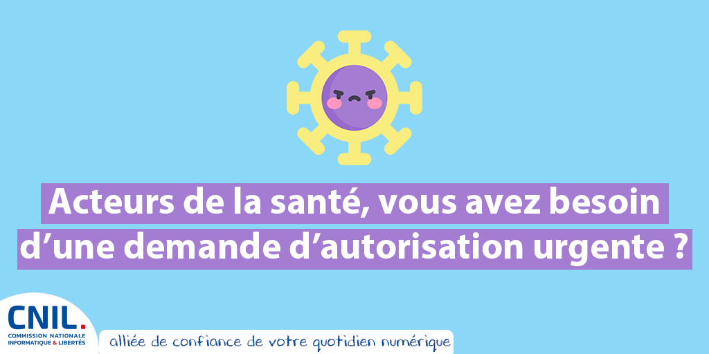 #COVID19 Une idée, un projet, besoin d'une demande d'autorisation ? La CNIL se mobilise pour instruire en priorité, dans des délais extrêmement courts, ces demandes d’autorisation 👉 cnil.fr/fr/recherches-…
