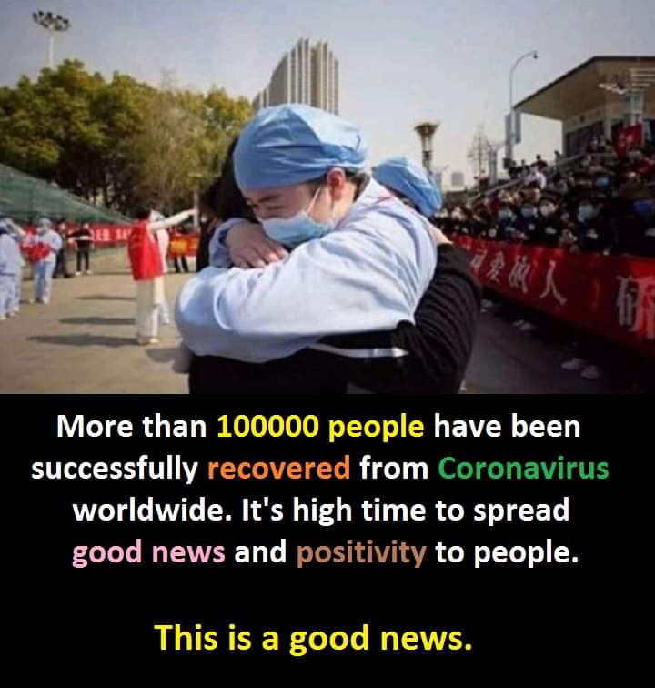 Happy to see this good news. Let's pray, stay at home &amp; avoid any social contacts so we will also be free from this Covid19 as soon as possible. Stay positive 🙏🙂
#StayHome