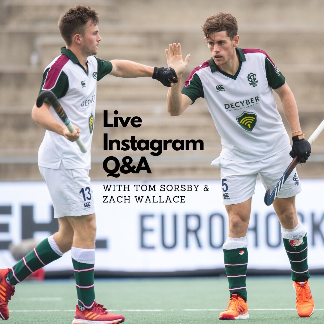 𝐓𝐎𝐍𝐈𝐆𝐇𝐓 (𝟔𝐩𝐦) | 𝐋𝐈𝐕𝐄 𝐐&amp;𝐀

Join us tonight for a live <a href="/instagram/">Instagram</a> Q&amp;A with M1 &amp; <a href="/GBHockey/">Great Britain Hockey</a> stars <a href="/zachw_9/">Zach Wallace</a> &amp; <a href="/tomsorsby/">Tom Sorsby</a>.

They’ll be answering all things hockey (or non hockey!)

Don't miss it.

Feed 👉instagram.com/surbitonhc/