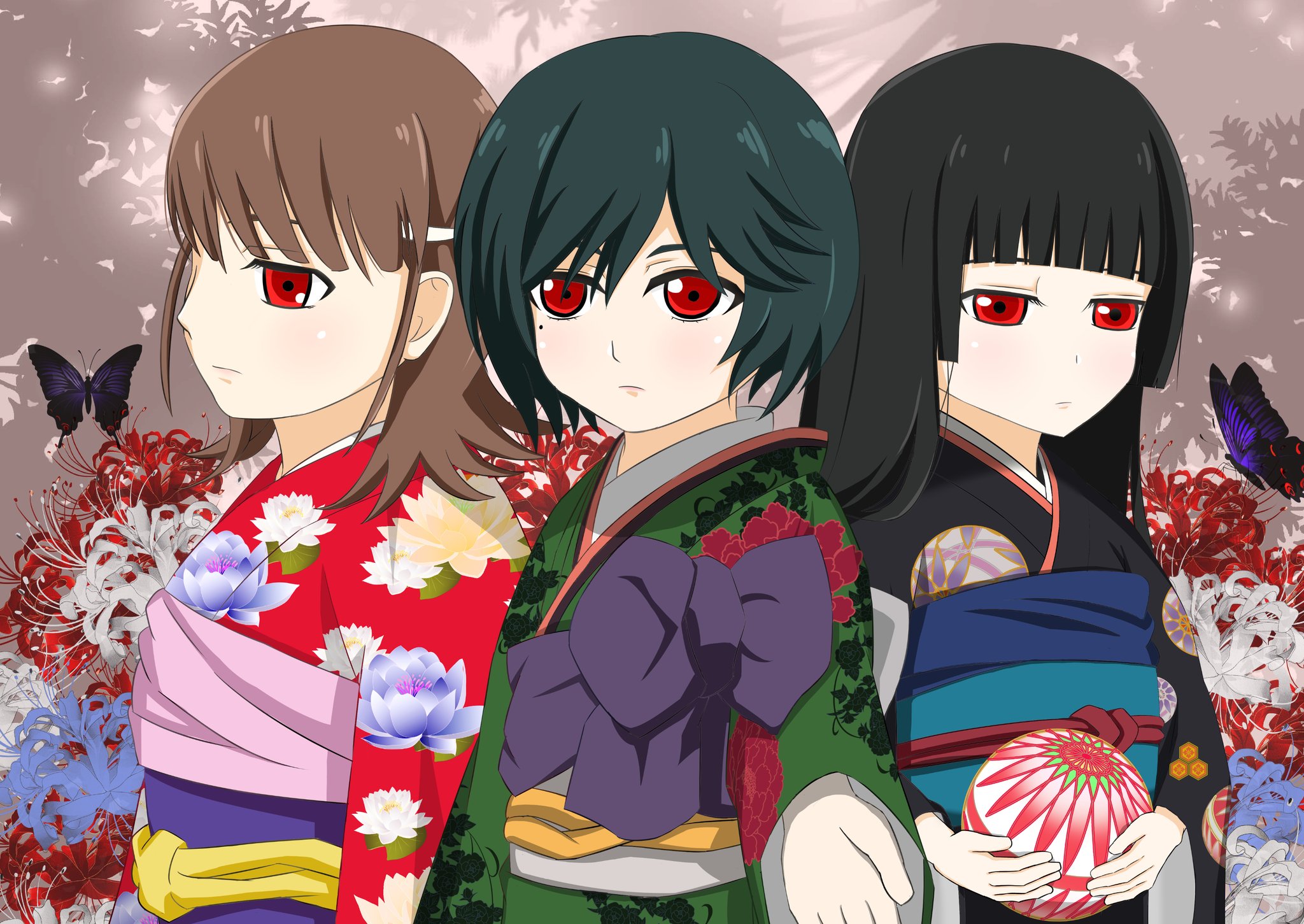 缶バッジ「地獄少女 宵伽」01/閻魔あい着物ver(グラフアート