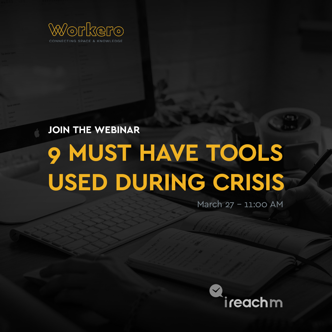 Are you struggling to organise yourself and your business in an efficient way during the COVID-19 crisis?

‼️<a href="/iReachm/">iReachm</a> is hosting a #webinar tomorrow to discuss the 9 must-have tools companies have been adopting to efficiently deal with this situation.