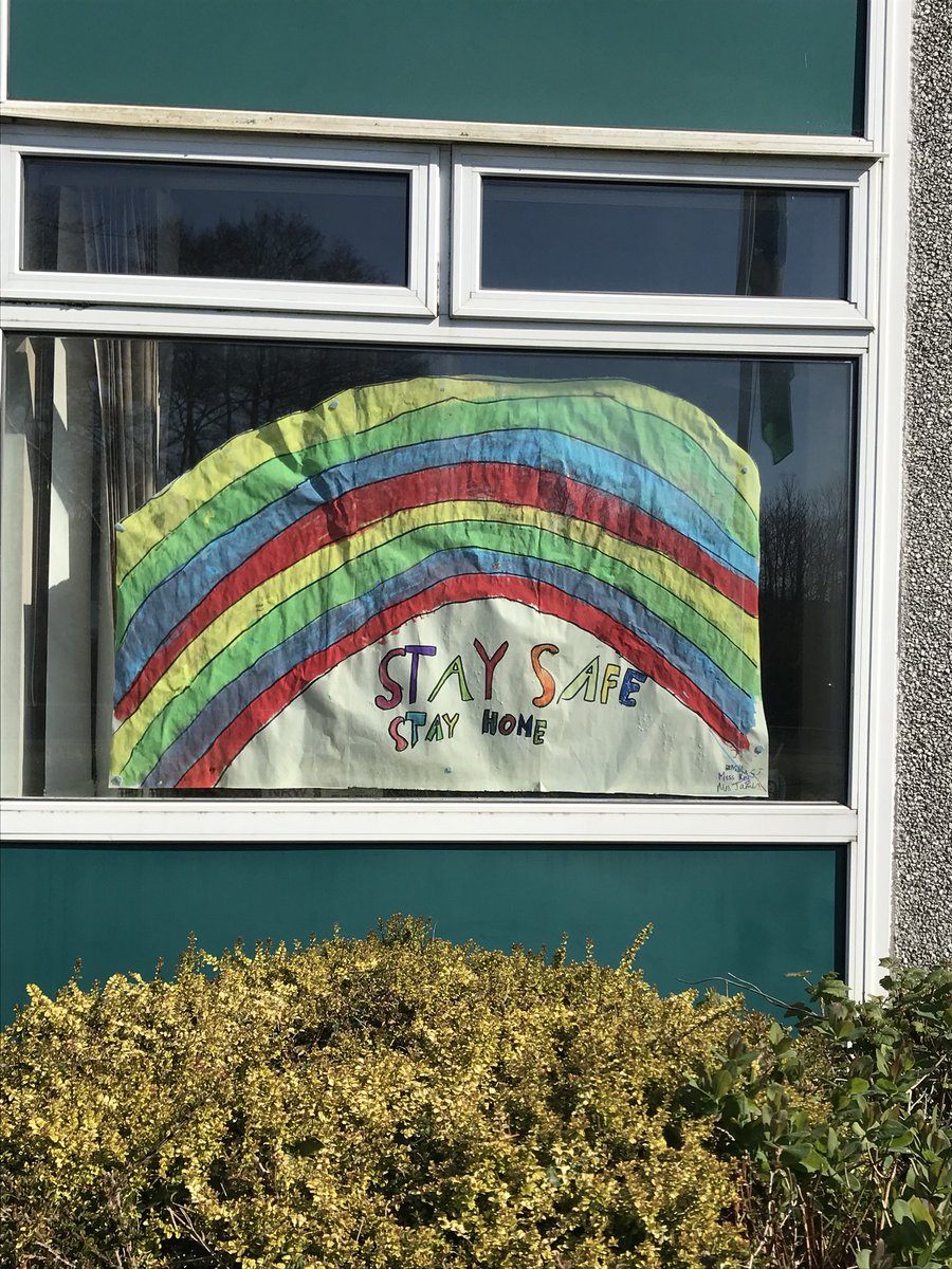 #staysafestayhome we’ve been creative in school today with our key worker children. Sending a positive message to everyone 😊
