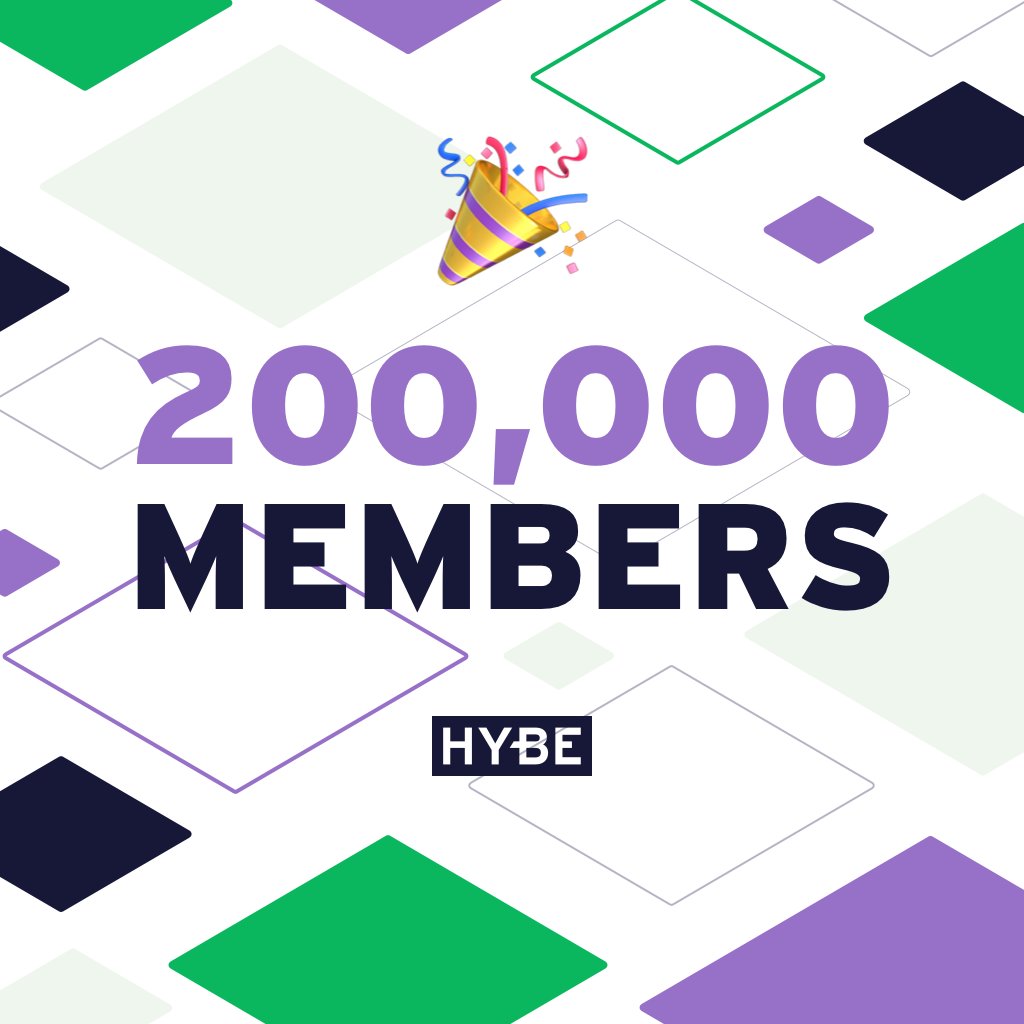 on Twitter "Hybe would like to thank your for 200,000 site users! And what better way