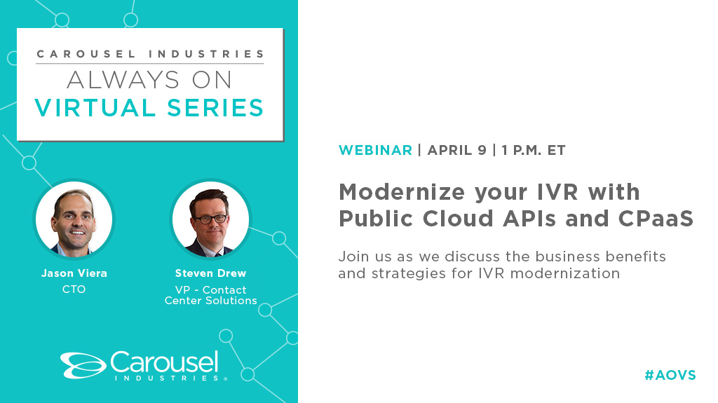 Cjudson_IT's tweet photo. Are you ready to explore the key 🔑 elements that you should be using in your #CPaaS strategy? Register for our Always On Virtual Series on April 9 to hear more on this from Carousel’s Stephen Drew! #webinar #cloud https://t.co/Wz3FnwhRo8 https://t.co/8AZknxFkIy