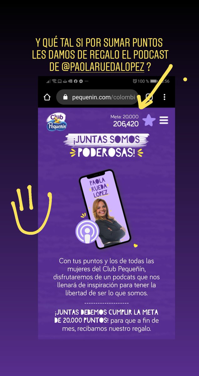 paolaruedalopez's tweet photo. Así o más feliz!!!!
Gracias @PequeninCol por elegirme como regalo, como ese contenido empoderador para su gente!!! Y GrACIAS a las personas que sumaron puntos. Superamos la 🏁 Estrenando formato podcast en el mejor momento. #decidoserfeliz #YoMeQuedoEnCasa #coronatipsdevida https://t.co/fESWwVboDc