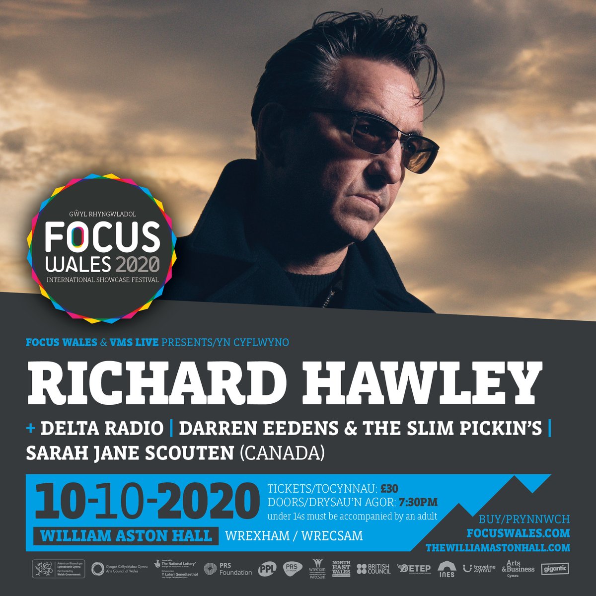 ‼️New date confirmation
<a href="/FocusWales/">FOCUS Wales</a> is back with new <a href="/RichardHawley/">richardhawley</a> date!
10th October at <a href="/WAHWrexham/">William Aston Hall</a>, Wrexham 

Special support from <a href="/deltaradioband/">Delta Radio Band</a> /@darreneedens / <a href="/sjscouten/">Sarah Jane Scouten</a> 

Previous tickets will still be valid
New ones 👉 bit.ly/2yb8ajX

#richardhawley #focuswales