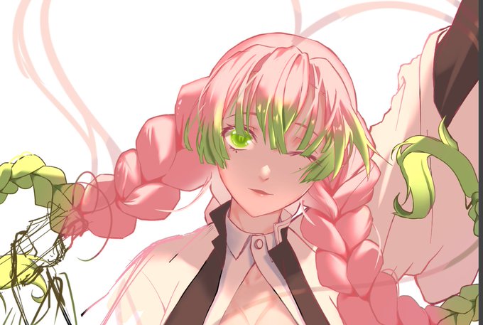 (더7) 후모さんがTwitterに投稿した甘露寺蜜璃(鬼滅の刃)のイラスト。