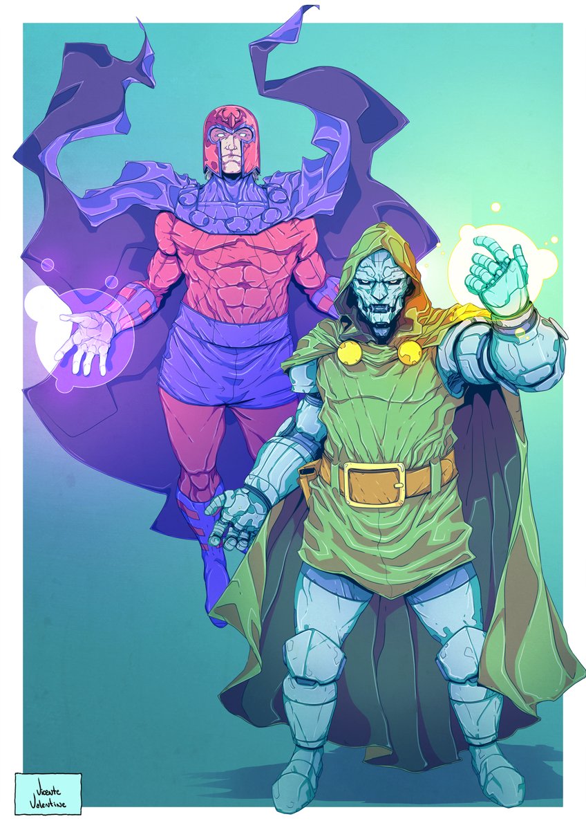 Dr Doom and Magneto - #Doom #VictorvonDoom #DrDoom #Magneto #ErikMagnusLehnsherr #Marvel #MarvelComics #JackKirby #StanLee #VicenteValentine #Photoshop #Adobe #Wacom