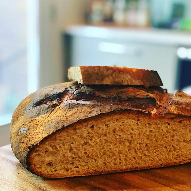 JeffreyMichaud's tweet photo. Woke up and baked an overnight proofed whole wheat sourdough. #keepinbusy #bread #sourdough #wholewheat #wantthenrecipe? #phillychefs #stayhome https://t.co/XAlocvrgOF https://t.co/bBhIJfMaYp