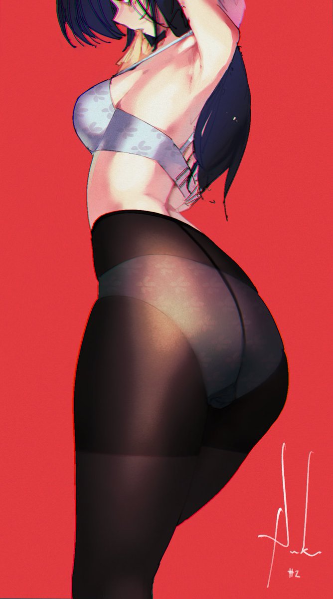 p_u_k_p_u_k's tweet image. An non-ripped pair of tights this time. Sorry.
#va11halla #jillstingray #tights #バァルハラ　#ジルスティングレー　#着替え　#タイツ　#脇見えるポーズ　#脇