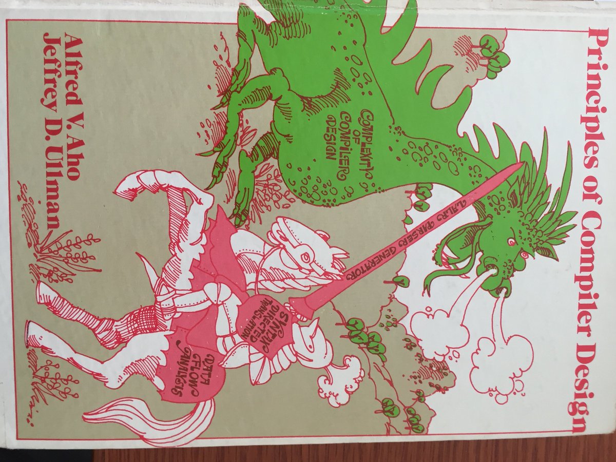 objeng's tweet image. Took out my old Aho/Ulmann dragon book (1978) to answer a question and found a positive note of my prof for my master essay in the back. What a nice suprise!