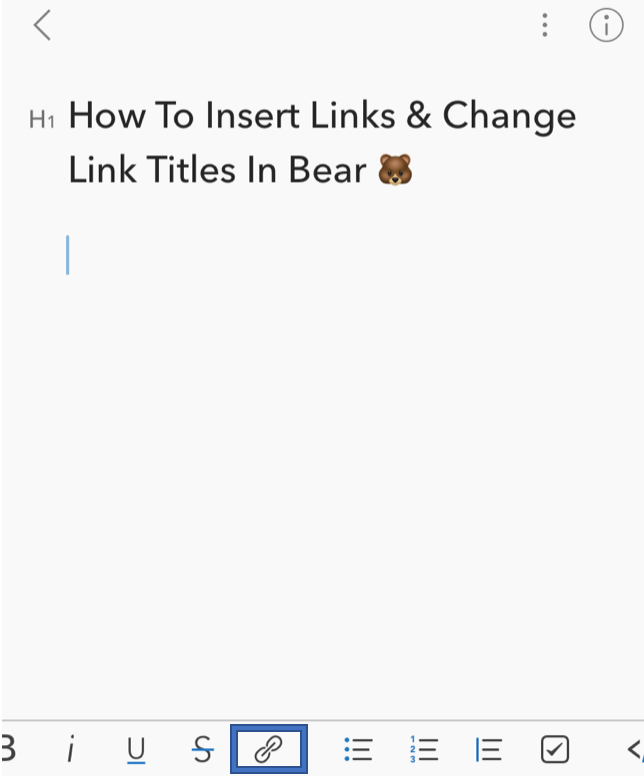 Bear markdown notes on twitter to do for ios when in editing mode