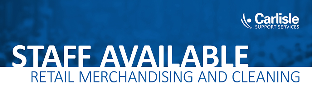 We can assist in the increased pressure to keep supermarkets & shops stocked up on everyday essentials & keep hygiene at the highest of standards to help stem the spread of Covid-19. If you'd like to discuss your requirements, please email staff@carlislesupportservices.com