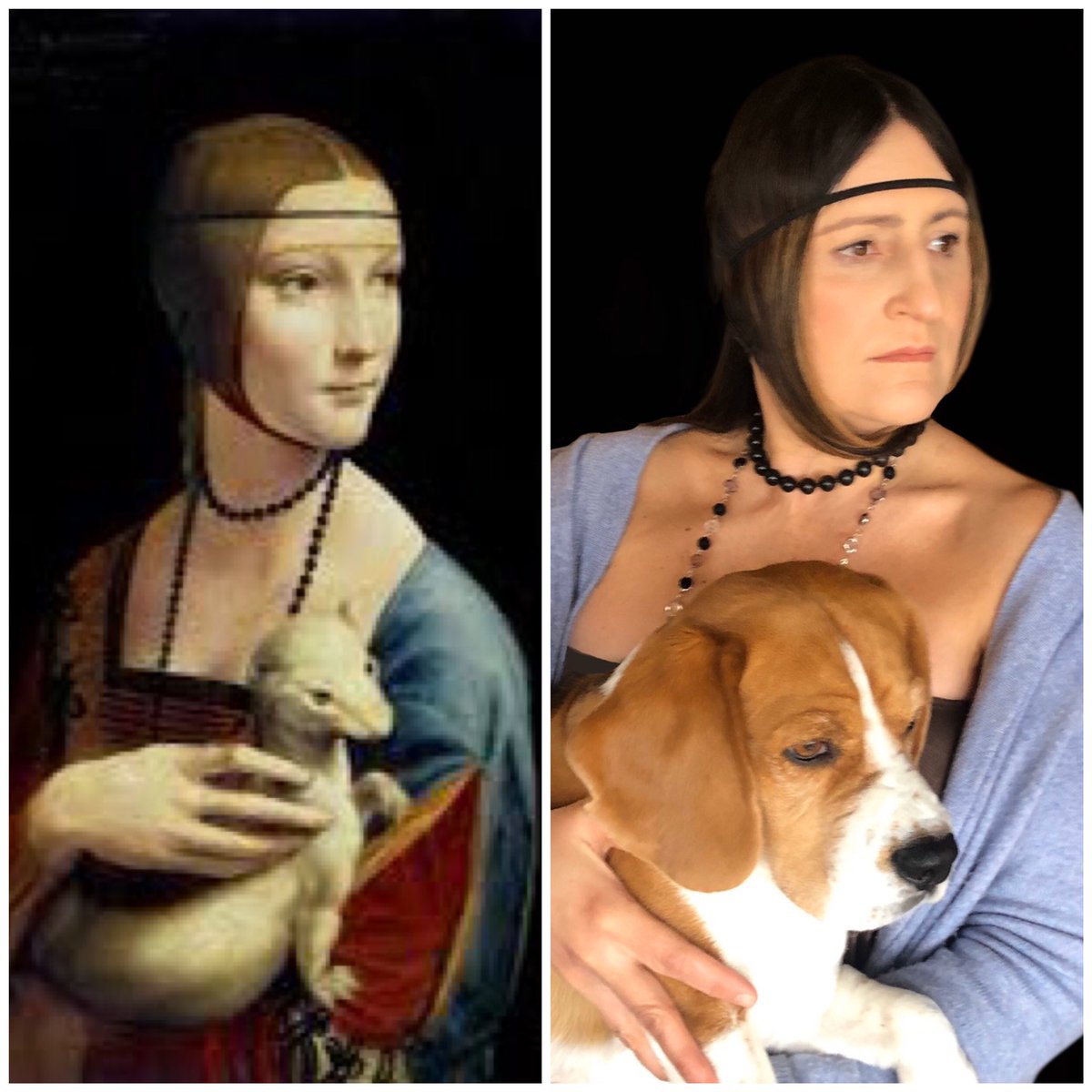 Celebrating virtual costume day and creating an example for my middle school choice board. I challenge you to recreate a famous painting! 🤗#UTMSFamily #UTESrocks #TheU