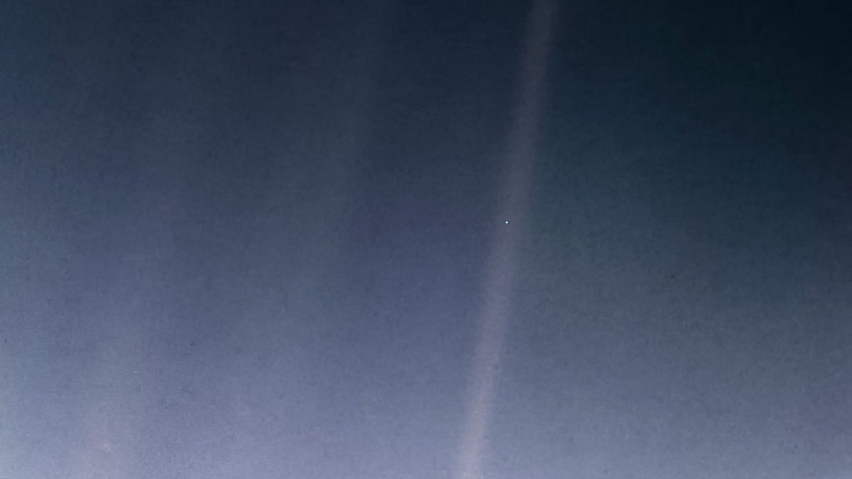 Pale Blue Dot image taken by Voyager 1 

(NASA/JPL-Caltech)