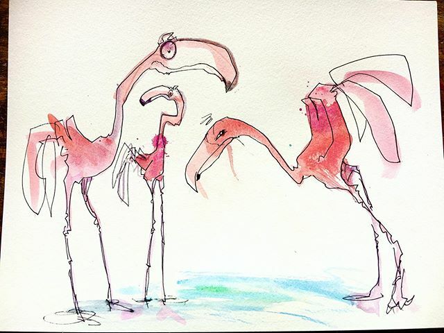 Goodloe Byron (@goodloebyron) on Twitter photo The three types of flamingo you meet in quarantine 
#watercolor #watercolorpainting #watercolour #aquarelle #aquarela #acuarela #akvarell #makeartnotsocialcontact ift.tt/3dpgtbU The three types of flamingo you meet in quarantine 
#watercolor #watercolorpainting #watercolour #aquarelle #aquarela #acuarela #akvarell #makeartnotsocialcontact ift.tt/3dpgtbU