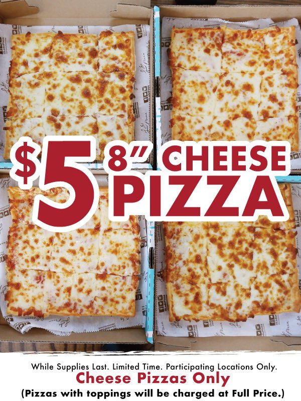 🎉 GIFT CARD GIVEAWAY 🎉

RETWEET &amp; FOLLOW 
to be entered to win a
$50 #LEDOPIZZA GIFT CARD!
(1 winner picked randomly at 9pm on 3/26/20)

CARRYOUT is OPEN 🟢

NEW DEAL: $5   8” Cheese Pizzas! 

$5 Square Deals Menu 
and full details: ledopizza.com/menu/5-square-…