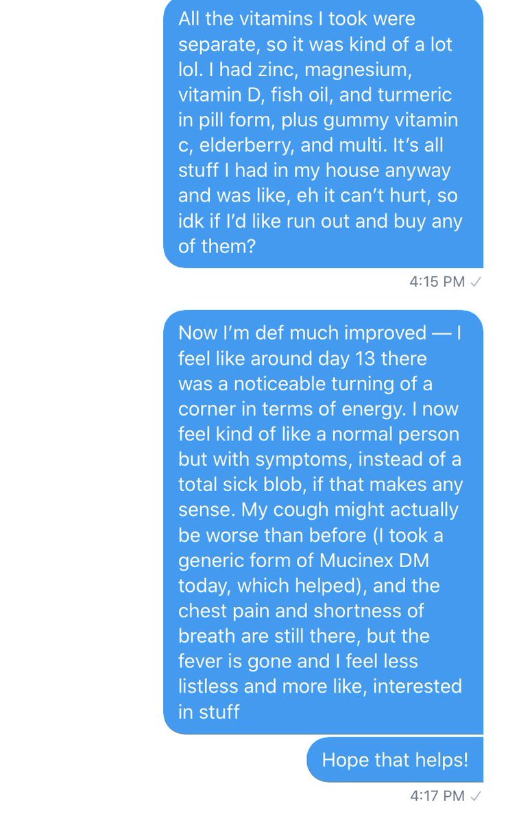 Truly never thought I’d be like “everyone in my dms is asking,” but here we are, so I thought I’d put answers to the most common/urgent questions here: “What were your symptoms?” And “are you better now?” (with bonus “what supplements did you take”)