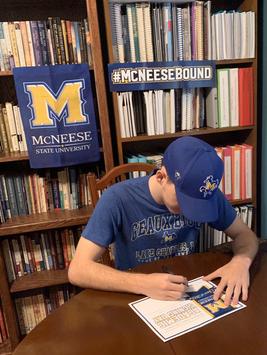 JoyfulMommyof2's tweet photo. Today is “virtual” Academic Signing Day 2020 @McNeese. Congratulations, Dylan Broussard! #McNeeseBound https://t.co/2mnJQVNpV6