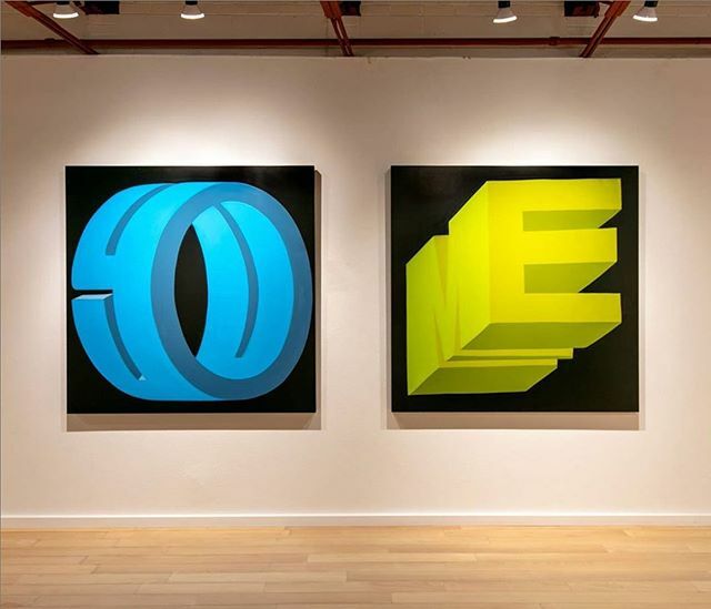 Pref_ID's tweet image. You and Me @moberggallery .
‘Artist Pref’s “You” and “Me” are quite the green and blue couple. A block and a mobius-like pronoun meet; straightforward Me and elliptical You. This relationship of two one-syllable words, in some sense, comprise the whole o… ift.tt/3duRowg