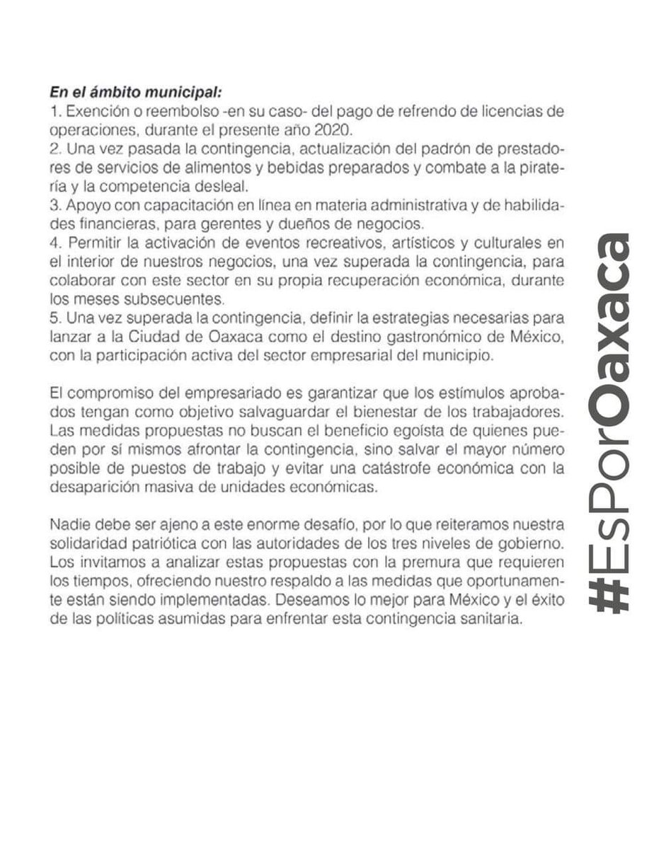 3istro's tweet photo. Firman más de 100 restauranteros petición de apoyo a los tres órdenes de Gobierno. #EsporOaxaca https://t.co/IDWGc22vl8