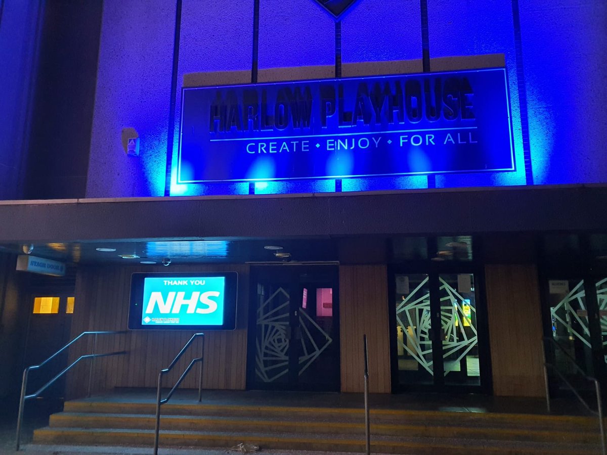 harlowplayhouse's tweet photo. To our NHS, THANK YOU from the Staff, Audience and Users of Harlow Playhouse Stay at Home - Protect the NHS - Save Lives #stayathomesavelives https://t.co/rlmraztTAB