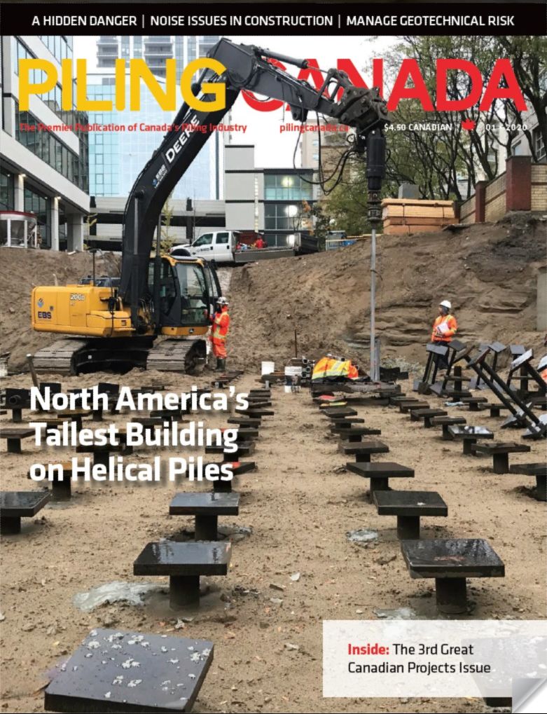 EBSGeo's tweet photo. Check out the Cover article in the 2020 Q1 issue of Piling Canada Magazine. 
We are proud to have this project featured along with Chance Helical piles. The article details North America's Tallest building supported on Helical piles in London ON.
https://t.co/Rxh9AkPxvQ https://t.co/RZi0mBsKQh