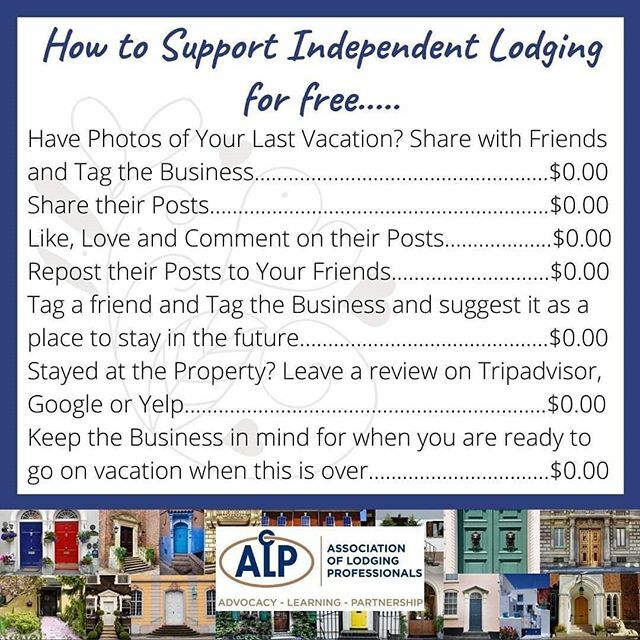 100% free ways to support independent lodging, including vacation rentals, during this financially challenging time. Thank you, and please share! #traveloregon #betterwaytostay #myrtlecreekoregon #myrtlecreek #shoplocal #bookdirectandsave #bookdirect ift.tt/33MpIP0