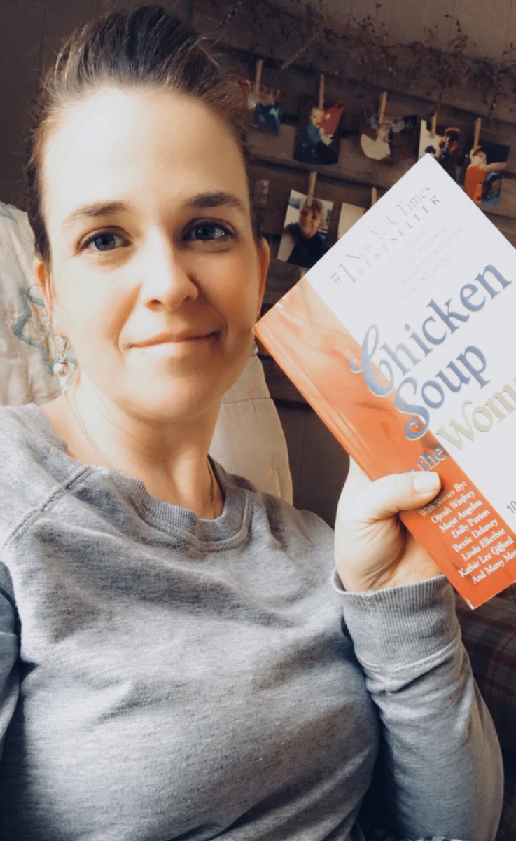 JoJobardell613's tweet photo. Soaking in some sunshine &amp; sitting in my grandma’s old rocking chair. Broke out some old “feel good” books for day 4 of #VirtualSpiritWeek #ChickenSoup #BDNstayingconnected #ReadingIsTherapeutic https://t.co/pJQeeZ0Eo4