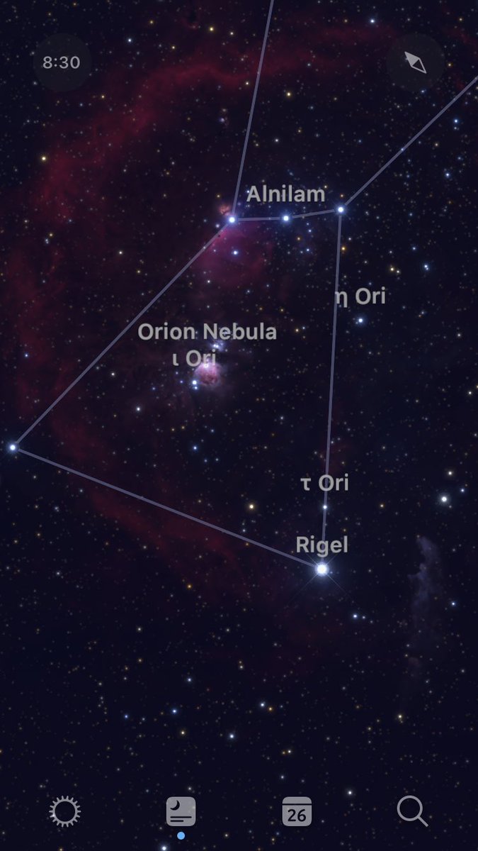 It’s visible to the naked eye as a smudge on the sky. If you have a dark, clear sky tonight go outside and look at the sword hanging from Orion’s belt. Even better, use binoculars or a small telescope!