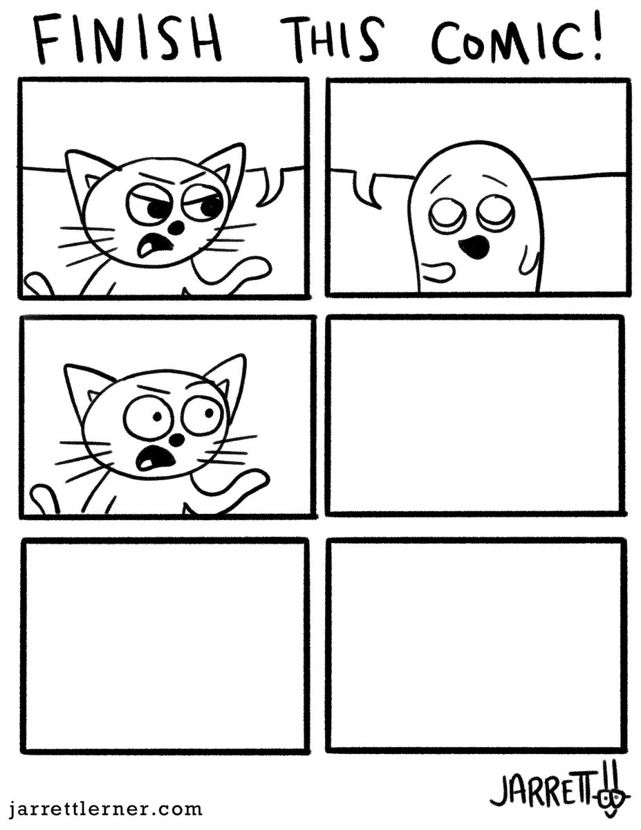 Jarrett_Lerner's tweet photo. Another new batch of "Finish This Comic" Comics are now available at my site:
https://t.co/elSYH2zJdh
These all involve cats, and are for the young artist who wrote to me saying that she NEEDED more cat comics to finish!!!
I'll post more new activities tomorrow morning! https://t.co/frzxgIQipj