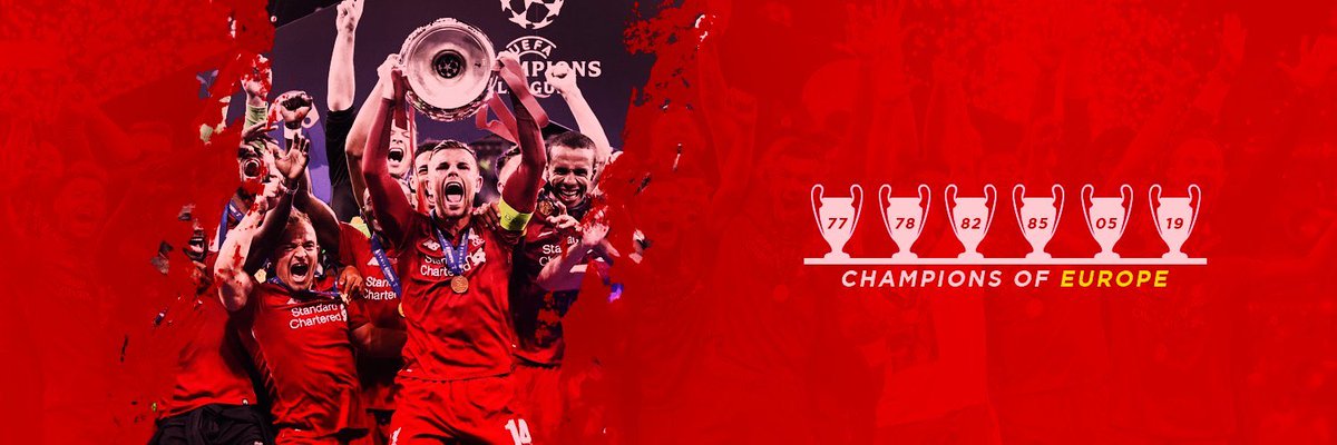Bigfatimer's tweet photo. @LFC Champions of Europe!
🏆🏆🏆🏆🏆🏆

Absolutely loved creating this, simple but clean piece. All support is very much appreciated❤️

#LFC #Liverpool #design https://t.co/O2lJbcnrch