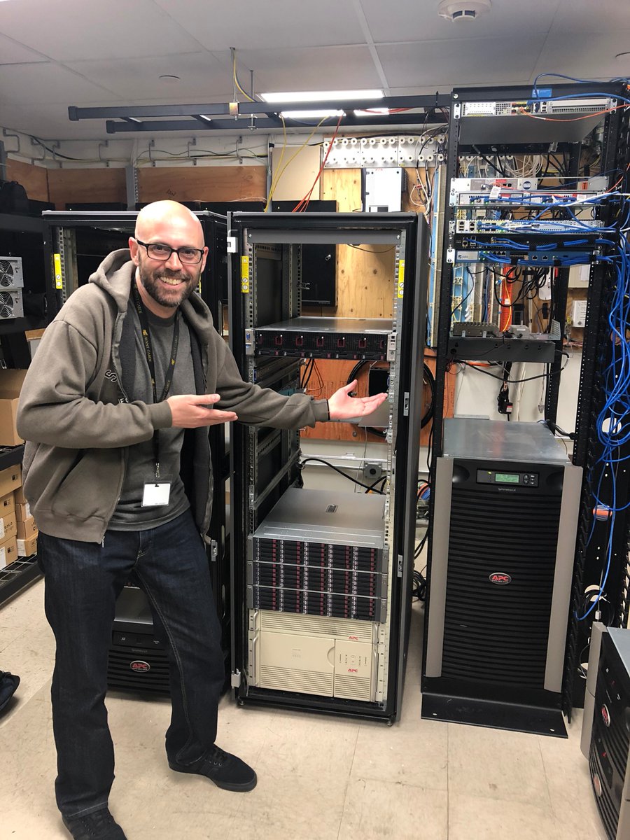 pvld's tweet photo. #PVLD IT team has been hard at work with behind the scenes projects during our closure. Brett shared this morning that a recent "server virtualization and equipment upgrades is saving us 12,000 watts of power!" #SaferAtHome #LibraryBehindTheScenes https://t.co/E2bYZ7c0Dm