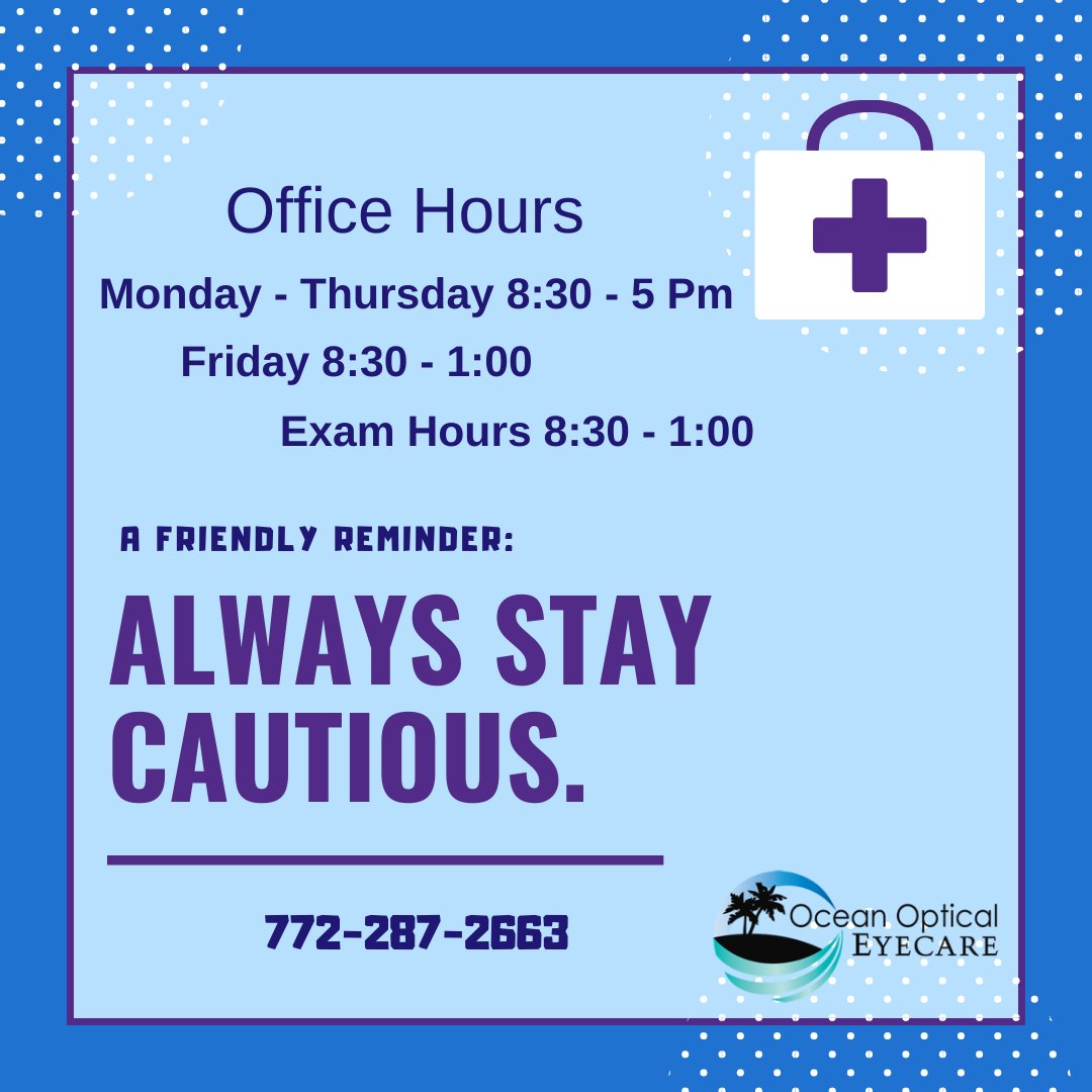 oceanopticaleye's tweet photo. At Ocean Optical Eye Care we just want you to know that we are all in this together. We have hours available by appt. and are taking all safety precautions! 
https://t.co/L1D322FGfw https://t.co/ZwYD9SArhW