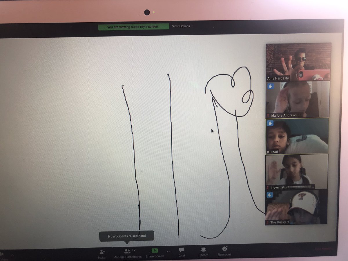 HardestyMrs's tweet photo. A fun game of Pictionary during our class zoom meeting! Participants share screen and choose whiteboard! I’d love more fun ideas! @VaughnElemFISD Please comment below! https://t.co/uT9JJaEfk6