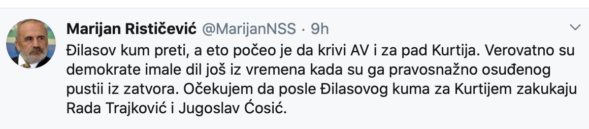 JugoslavCosic's tweet photo. Ja očekujem da vlada, barem u vanrednom stanju, ni po koju cenu robne rezerve ne daje na čuvanje u magacine Marijana Rističevića. https://t.co/KTCXcPwuel