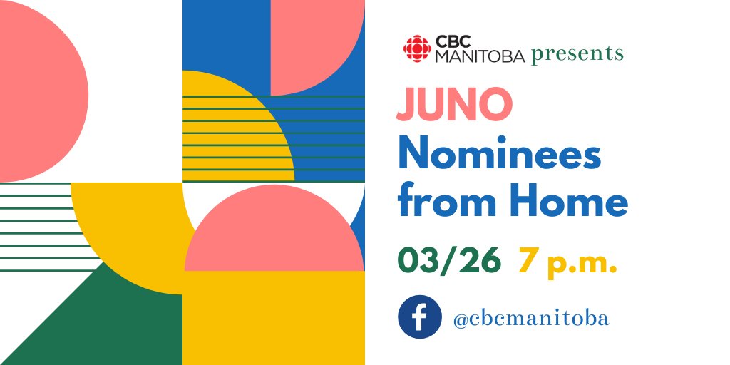 TONIGHT! Join <a href="/CBCMarcy/">Marcy Markusa</a> at 7 pm CT for a virtual concert with this year's JUNO nominees from Manitoba. 

Tune in on CBC Manitoba's Facebook page or right here on Twitter. #lovecbcmb

Here's the lineup. ⤵️