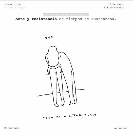 arteyresistenciarevista.blogspot.com/?m=1 ¡Que alegría!, ya salió la segunda edición de la Revista Arte y Residencia en tiempos de cuarentena, con una apuesta muy bonita de compartir el arte que en estos nuevos tiempos surge de los corazones del mundo. #TodoVaAEstarBien #arte