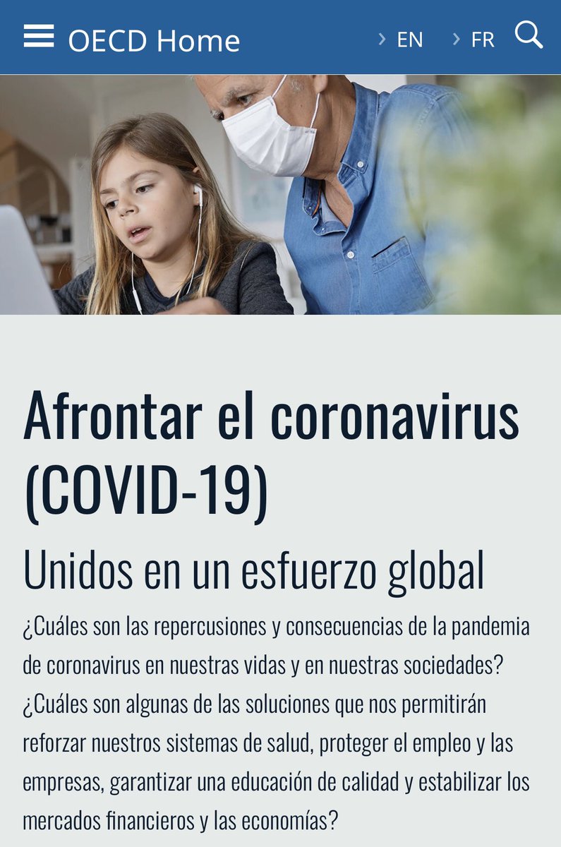 pitres's tweet photo. Cómo afrontar Crisis #Coronavirus #COVID19
💸🔼Recursos para emergencia d #salud pública
📉 Amortiguar impacto #económico &amp; #social
🛣️ Diseñar camino a #recuperación
👍 Recuperar #confianza de ciudadanía
#OCDE aporta datos, analisis &amp; soluciones en ESPAÑOL
https://t.co/4l1LCQ4qjZ https://t.co/xmCvss3KGe