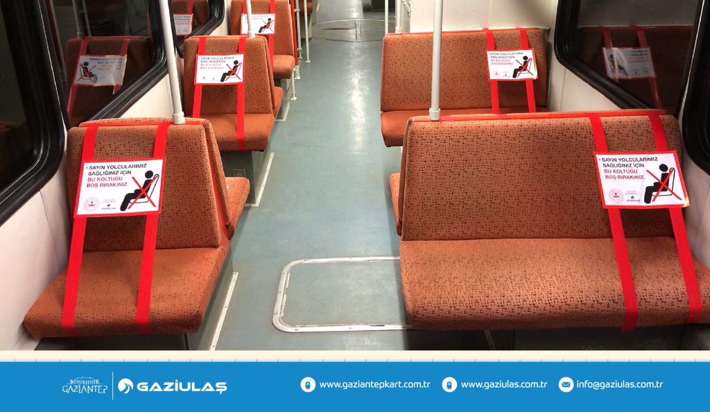 📸 Koronavirüsü tedbirleri kapsamında #Gaziantep'te sosyal mesafeli hazırlanan otobüsler:
<a href="/GaziantepBeld/">Gaziantep Büyükşehir</a> <a href="/FatmaSahin/">Fatma Şahin</a>
