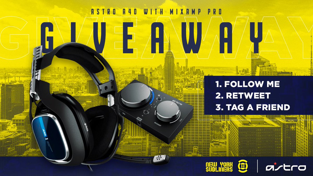 MackMelts's tweet image. Announcing a GIVEAWAY for an Astro A40 headset + mixamp! 

Since joining #NYSL, so much has changed, but I've always been with @ASTROGaming.

To enter: 

✅ Follow me @MackMelts and @Subliners 
🔁 RT this tweet
✏️ Tag 1 friend

🏆 Winner will be picked on Apr 9. GLHF!