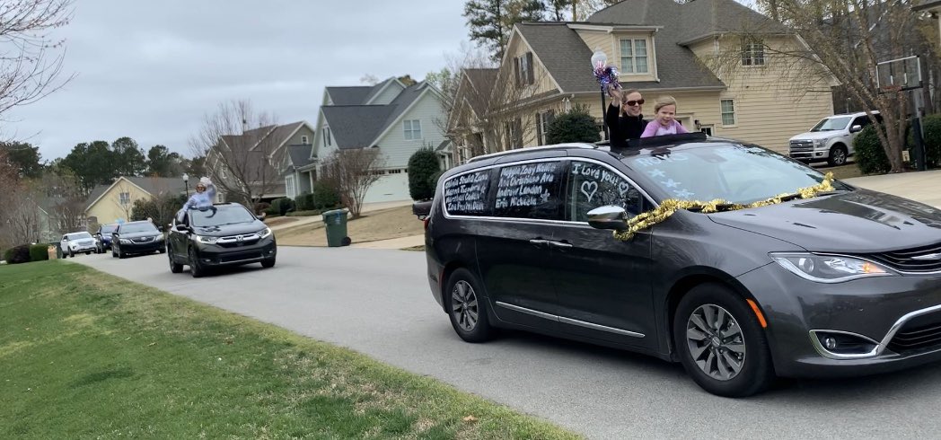 WestLakeElemPTA's tweet photo. Our hearts are FULL today!  Thank you to our AMAZING staff for the parade today.  #WLEAllstars @WestLakeElem @MsKellyFWilson https://t.co/reztBZuysn
